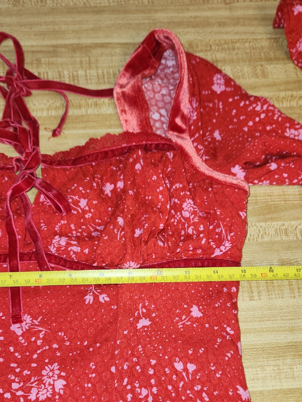 FREE PEOPLE Tess Mini Dress Red Floral Pop Combo, size S - Picture 14 of 16
